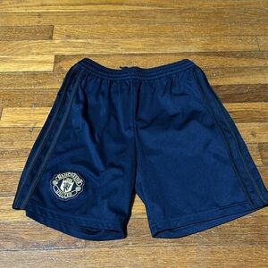Adidas x Parley Manchester United Blue Athletic Shorts, Youth M (11-12)